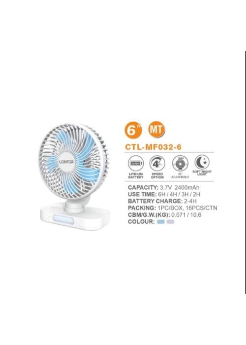 LONTOR RECHARGEABLE FAN (CTL-MF032-6)